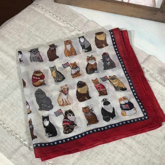 Sheer  Cat Scarf 20” x 20” - Picture 3 of 4